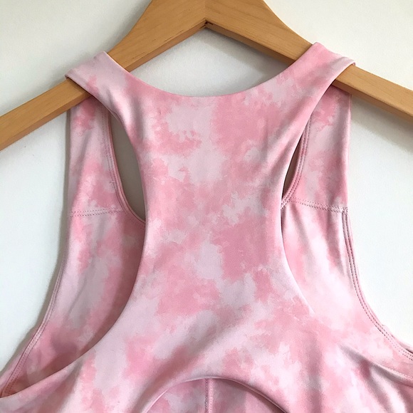 ALL FENIX x ANTHROPOLOGIE BLUSH PINK TIE DYE MOISTURE WICK LONG BRA SIZE MEDIUM - Picture 9 of 14